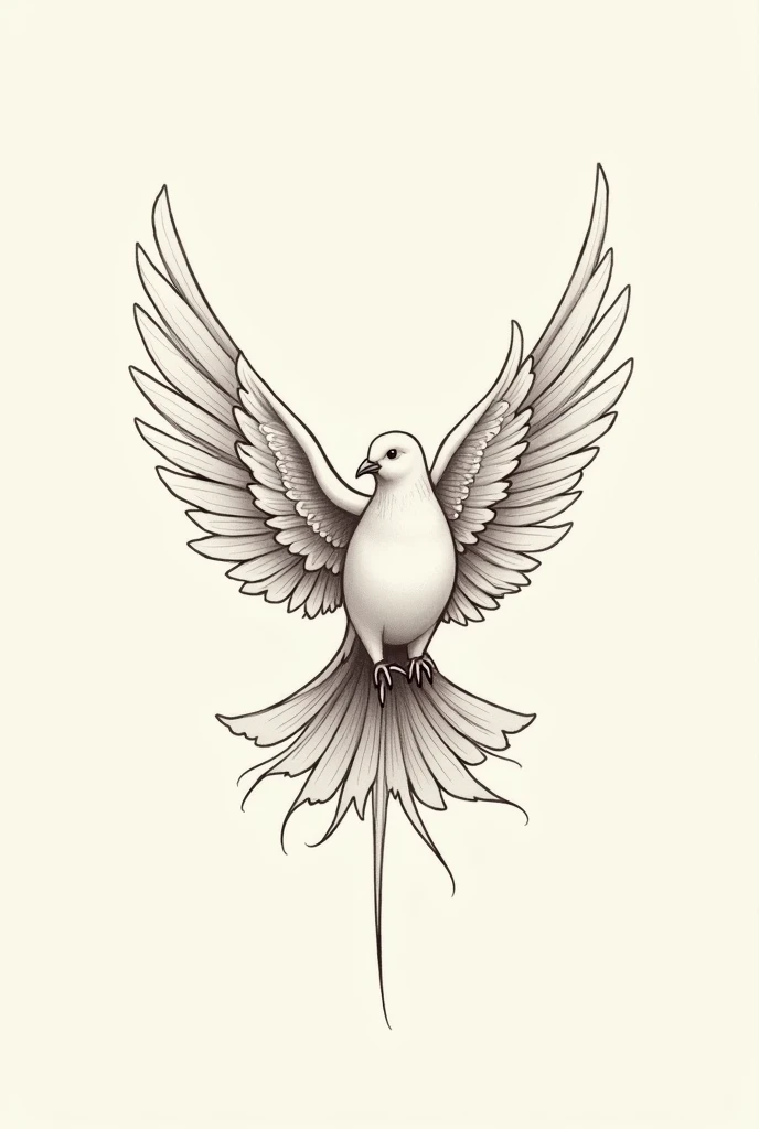 Cute tattoo of an armed dove