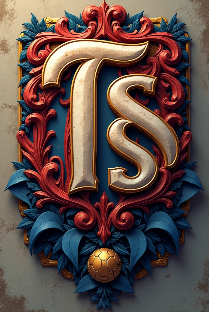 Trabzonspor logo red blue gold colors TS letters detailed beautiful background more detailed football ball