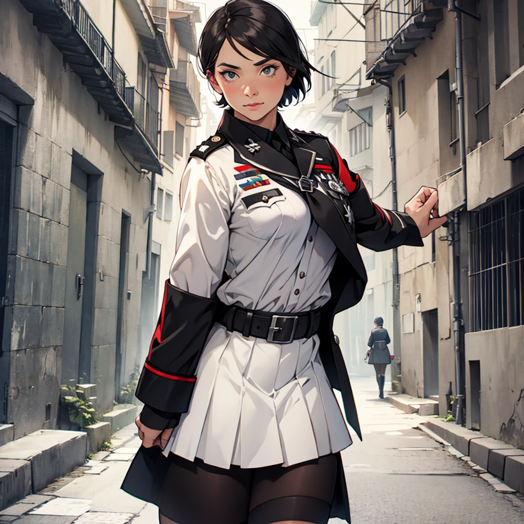 make female Adolf Hitler wearing a skirt