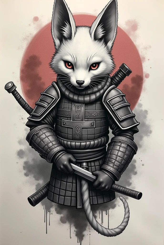 KITSUNE TATTOO BLACK WORK STYLE WARRIOR 
