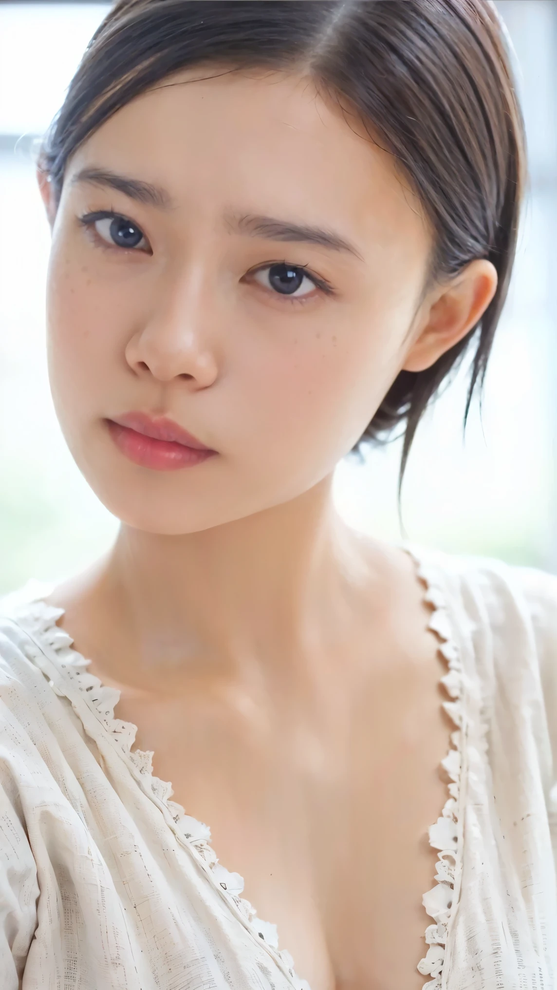 Cute Japanese Women Photos, smile, 20-year-old, (photo Realistic:1.4), (hyper Realistic:1.4), (Realistic:1.3), (Smoother lighting:1.05), (Improving the quality of cinema lighting:0.9), 32K, 1 girl,20-year-oldの女の子, Realistic lighting, Backlight, The light shines on your face, Ray Tracing, (Bright light:1.2), (Improvement of quality:1.4), (Highest quality Realistic textured skin:1.4), fine grain, Detailed face,(smile:0), (Emphasis on face close-up:1.3), (Enhances the beauty of skin texture:1.1),((Extremely precise and accurate anatomy:1.0)), (Enhances the beauty of skin texture:1.1), Clean and glowing skin, mesh, thin:1.2, (Realistic:1.3), Realisticなライティング, (Smoother lighting:1.05), 32K, One Japanese woman, fine grain, Detailed face, (Film Grain:1.1),(Accentuates body lines:1.1), High resolution, Natural look, Kind eyes, Improves hair quality, Delicate light and shadow, Transparent muscles, Graceful pose, Beautiful Eyes, Sharp details, Soft light reflection, Beautiful contours, Delicate skin tone, Fine hair texture,Cute Japanese Women Photos,