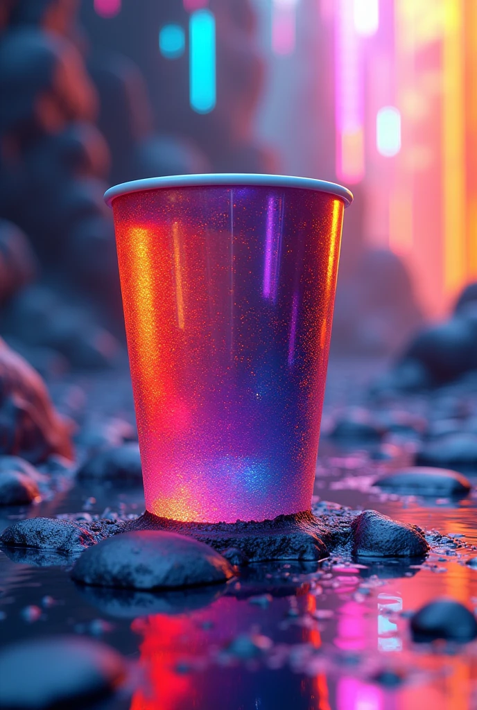 A color cup combined with background pc images