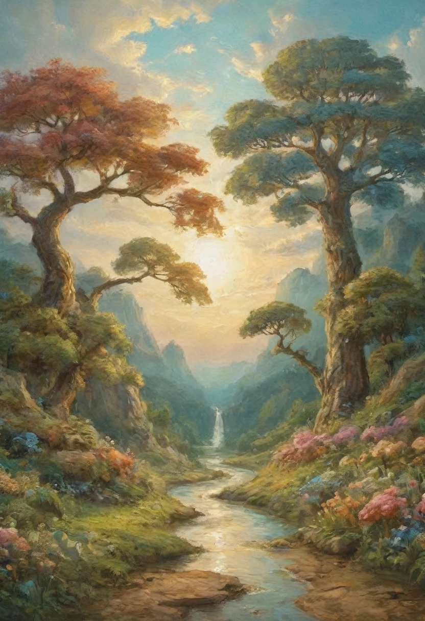 (Evolution of life)、Fibonacci、the golden ratio、melted wax、Visible brush strokes、3D tessellation wireframe、neural graphic、neurons、The Tree of Life、Farbe、tenderness、passion、The ultra -The high-definition、8K UHD、masterpiece