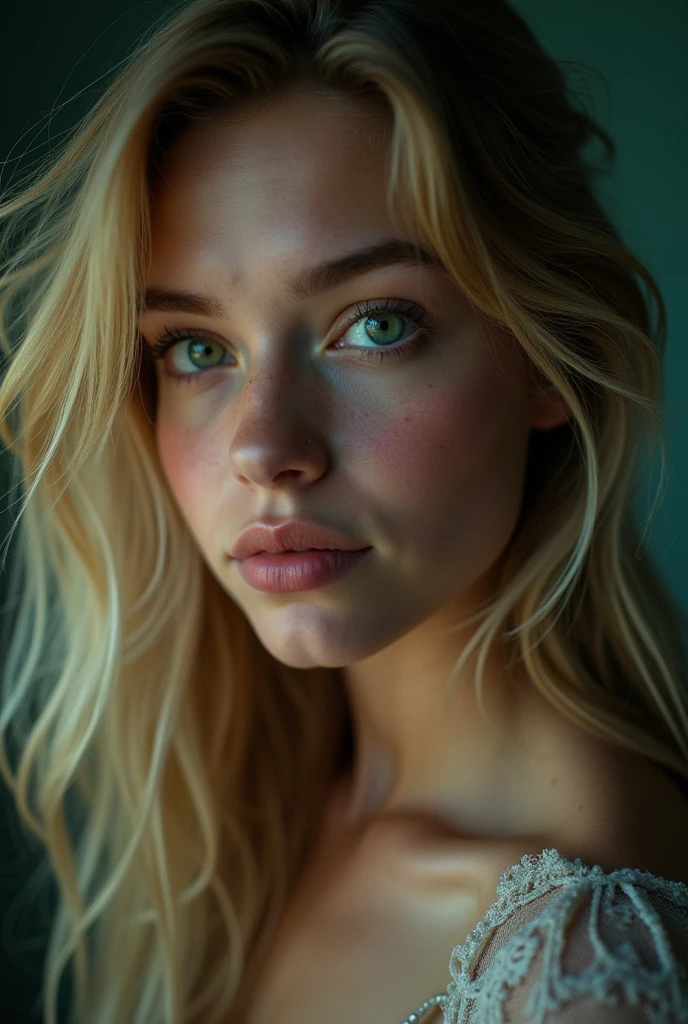(right half of the torso: 1.4), Photo portrait d'une blonde de 18 ans au format RAW UHD (femme aux yeux vert), gros seins, freckle, coquine, schoolgirl tune, details (textures! , Cheveux! , brillant, couleur!! , imperfections: 1.1), highly detailed glossy eyes (Looking at the camera), Appareil photo reflex, ultra-quality, acuity, Profondeur de champ, grain de film (PLAGE), Fujifilm XT3, clair comme de l'eau de roche, centre du cadre, beau visage, Sharpness, lampadaire, Neon lighting, Bokeh (dimly lit), la nuit, (ciel de nuit), intricate eye details, tout le corps, gros seins
