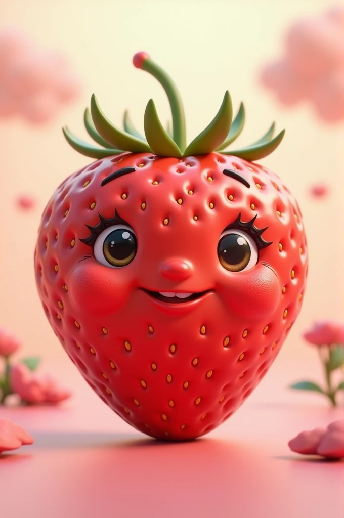 You can create me a tender strawberry with a face and beautiful eyes and all tender 