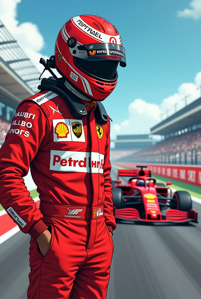wallpaper, 4k, lewis Hamilton champion, formula 1, desenhado by hayao miyazaki, lewis hamilton and ferrari created by studios ghibli