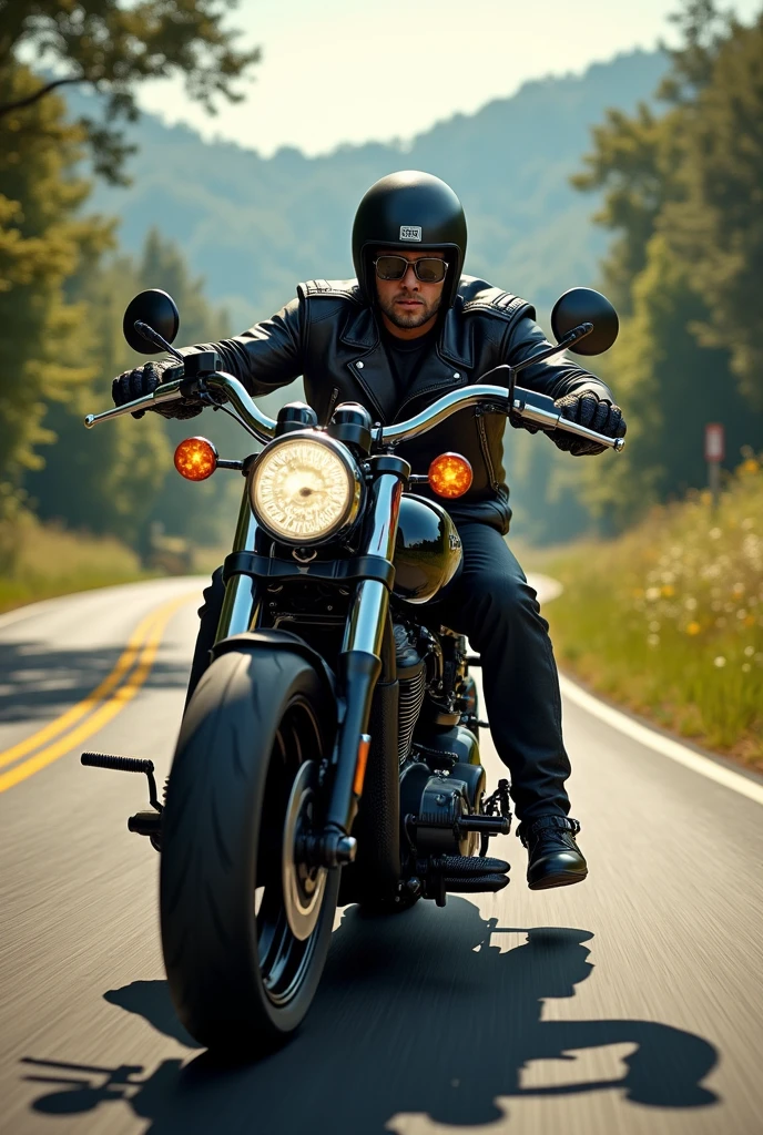 A man riding a motorcycle