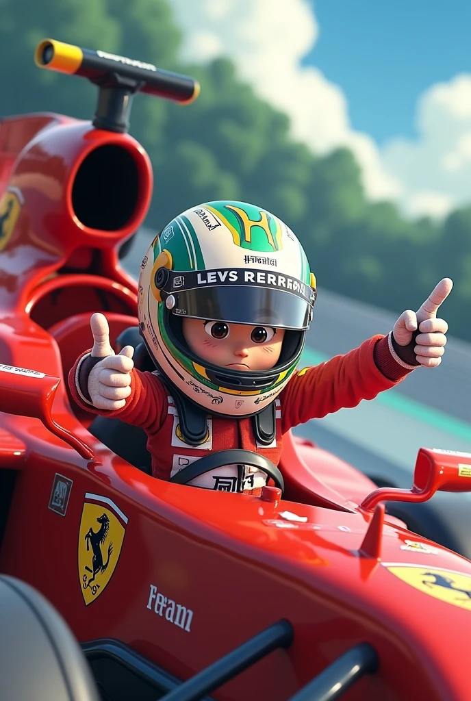Wallpaper, 4k, lewis Hamilton whithout capacete, celebrating, champion, Formula 1,  designed by hayao miyazaki, lewis hamilton and ferrari created by studios ghibli, anime, Japanese