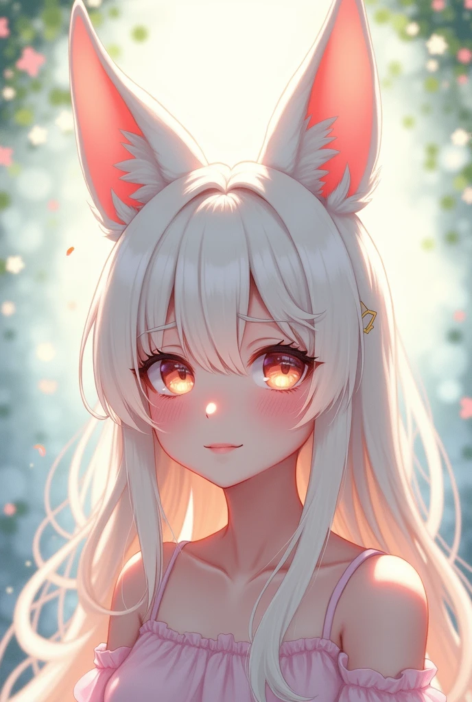 White dog ears anime girl 