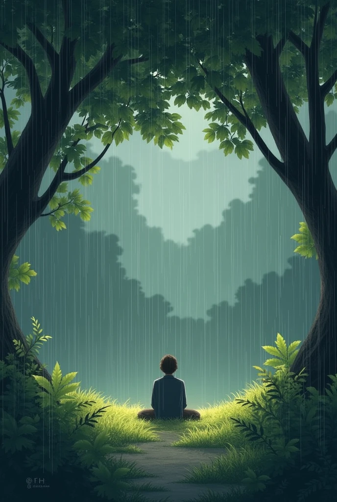 Relaxing image with rain