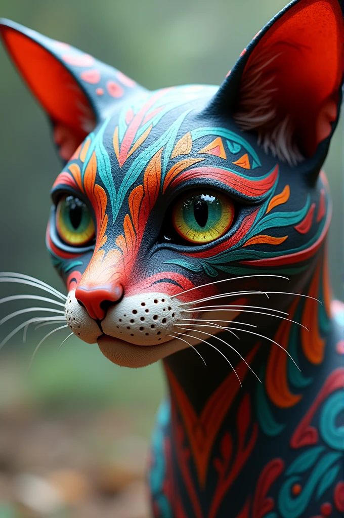 Realistic alebrije cat face
