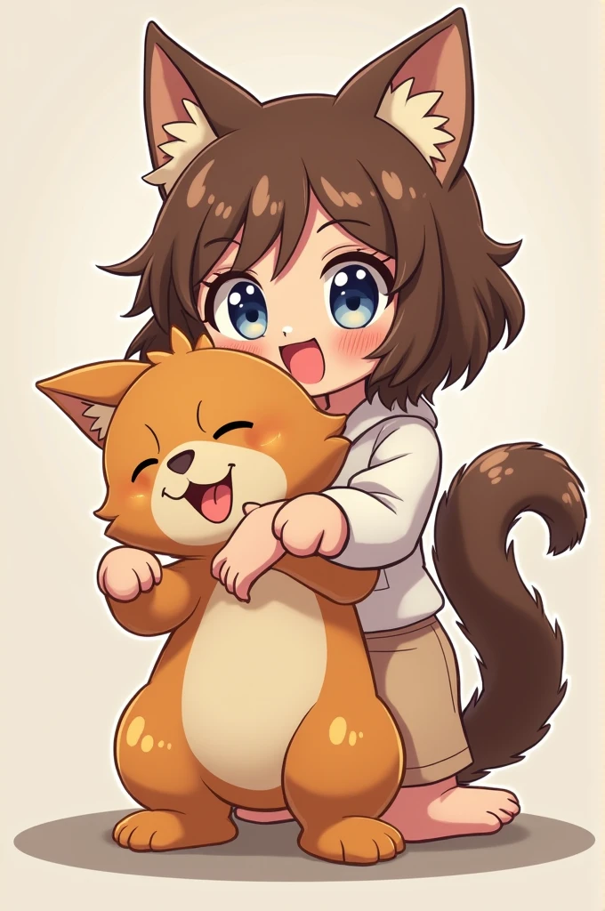 Draw a thicc furry human girl playing with his pussy