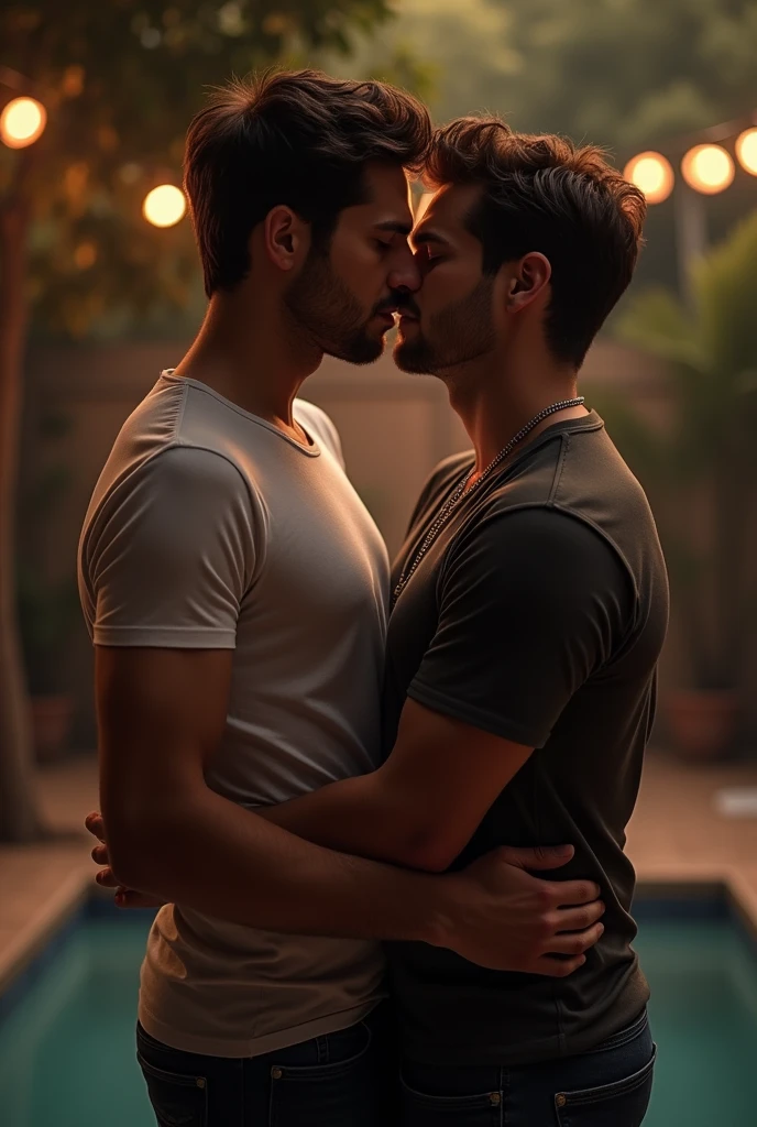 2 men kissing
