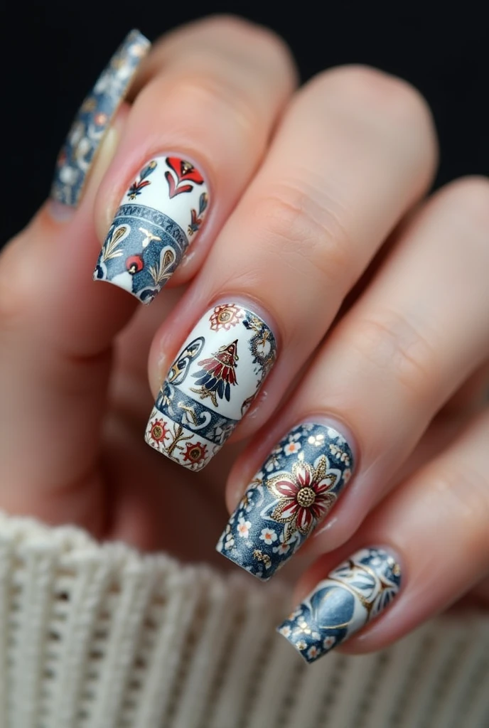 Nails ispired by bosnia and herzegovina