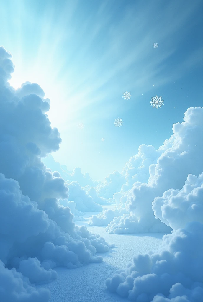 clouds, drawning, flocos de neve, ice fog, vibrant light blue