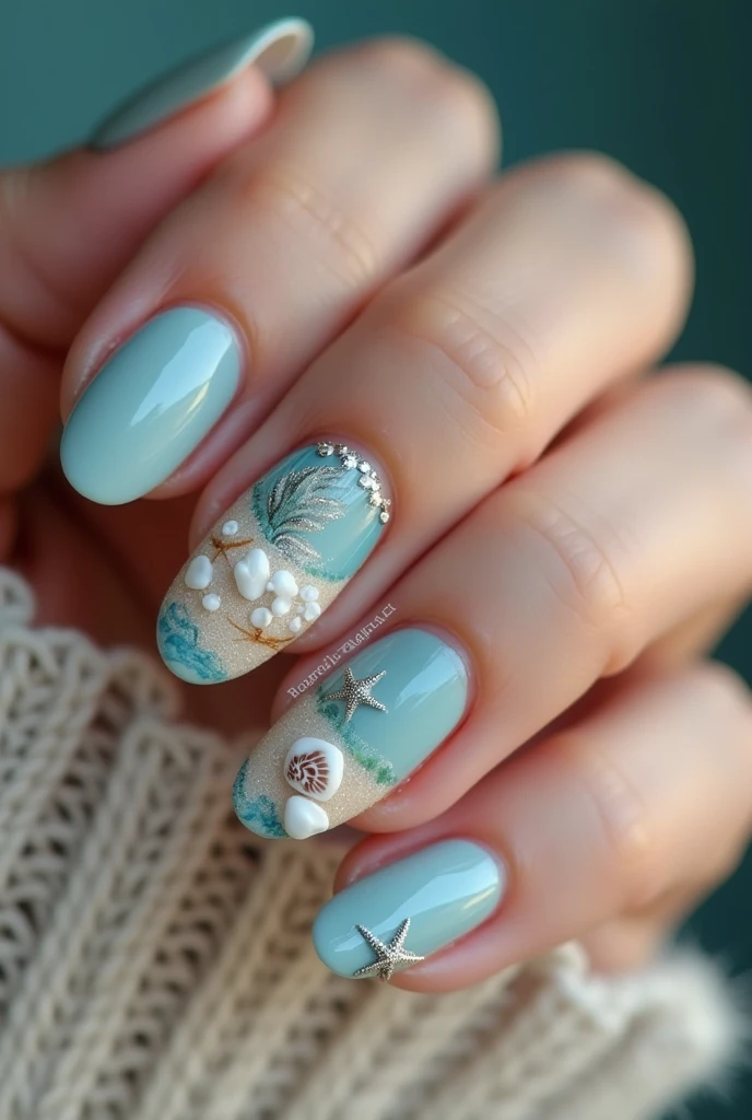 Nails ispired by mediteranian sea