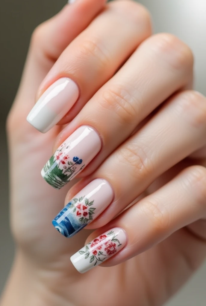 Simple nails ispired by bosnia and herzegovina