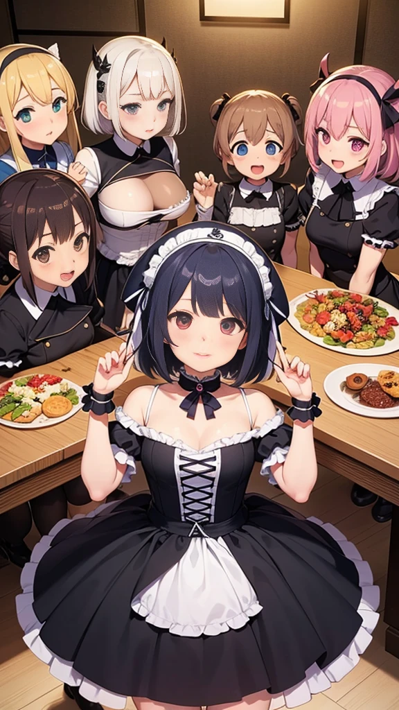 Highest quality, Tabletop, (複数のgirl), 6+girl, 6人のgirl, 6人のgirl, lureする, obscene, desire, lure, (Stir),