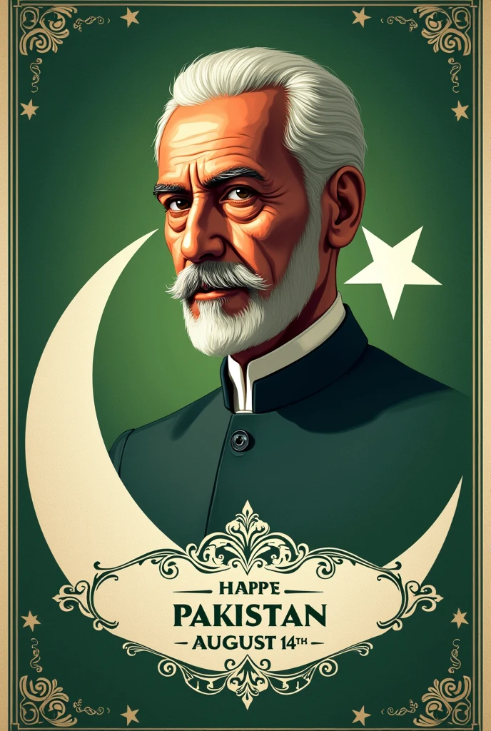 14 august independence day poster with Quaid Azam pic