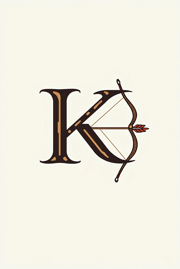 A logo of a K with an Indian bow and arrow