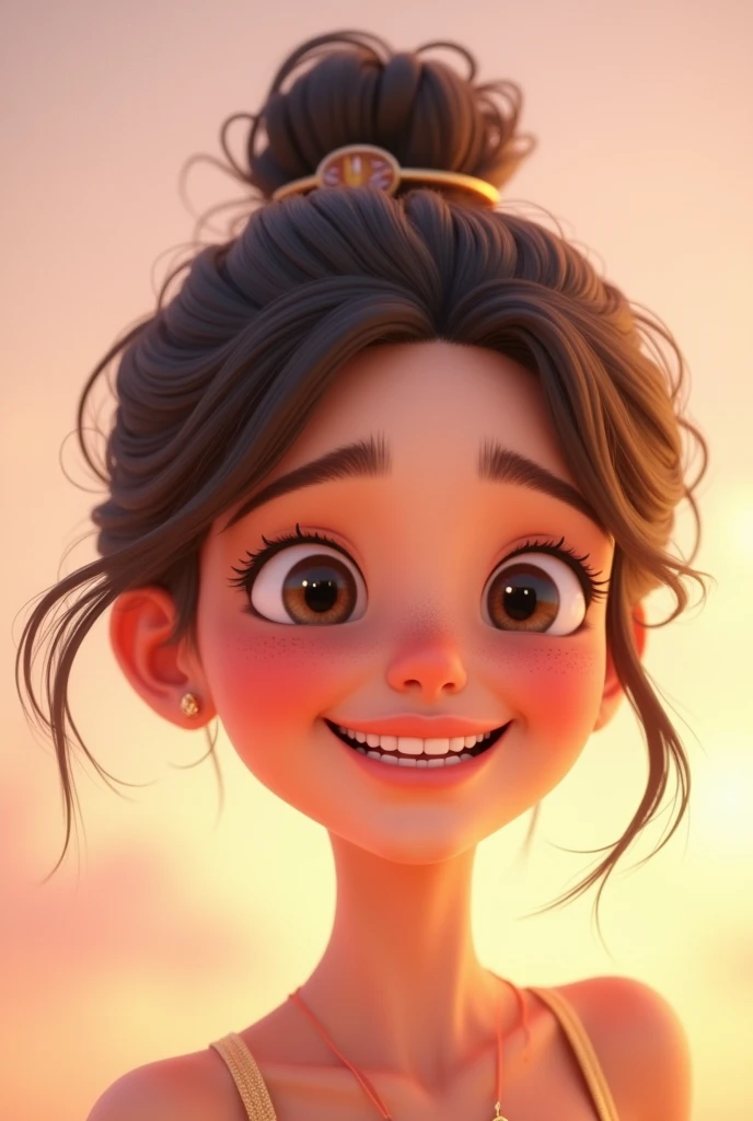 Animated image of young woman smiling