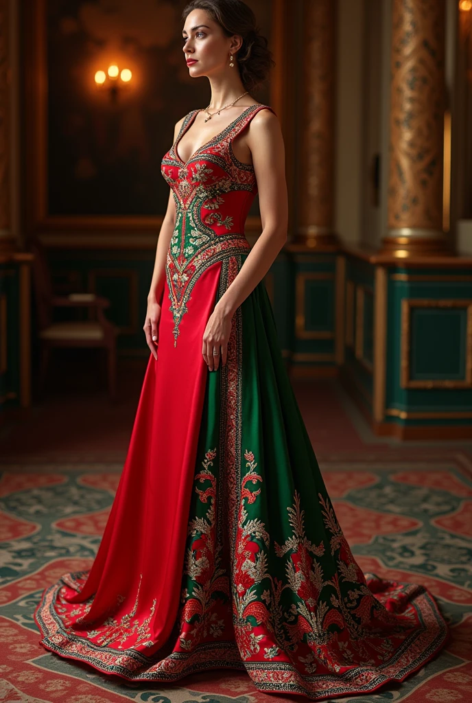 gala dress in the colours of the traditional Danish costume