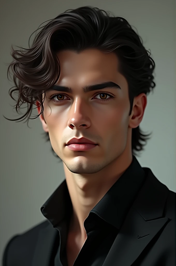 good looking　male　Black Hair