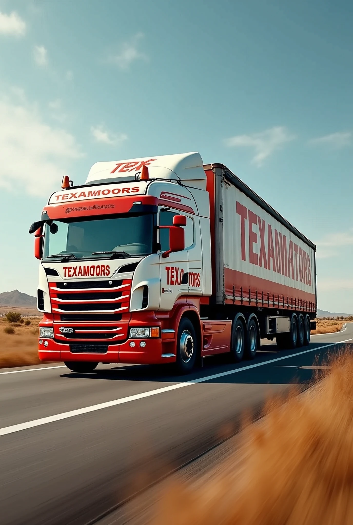 Crea una portada con 5 trailers de marca que dica TEXAMOTORS 