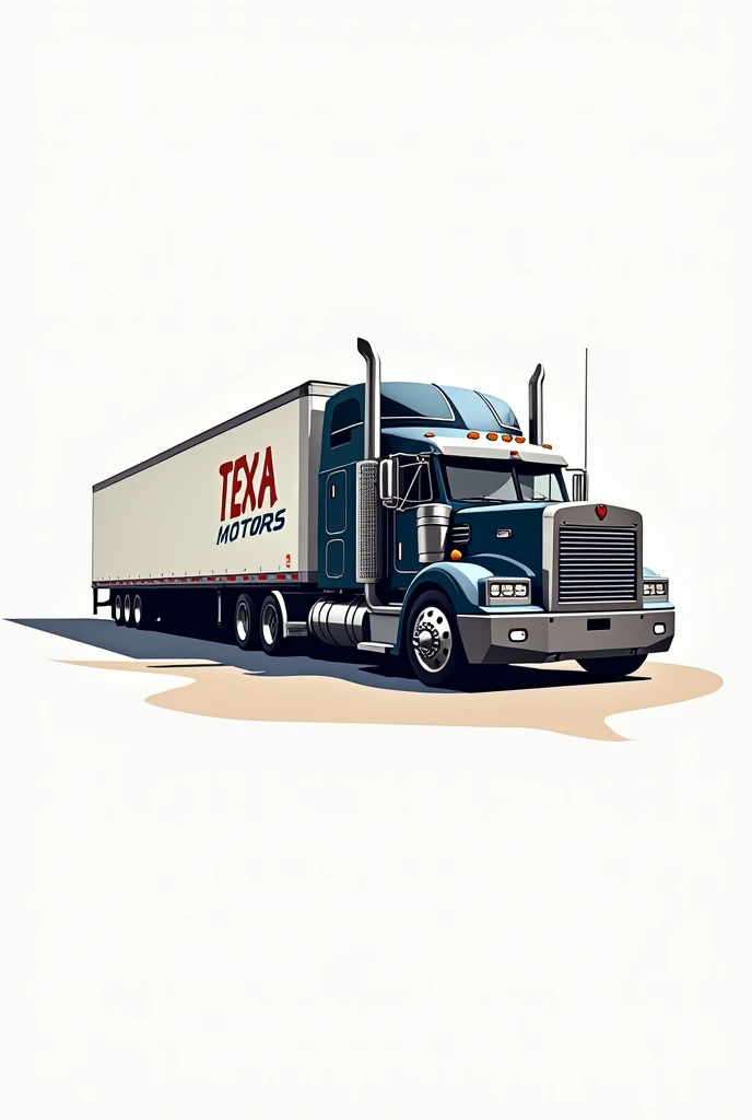 Create the TEXAMOTORS logo with a modern trailer model