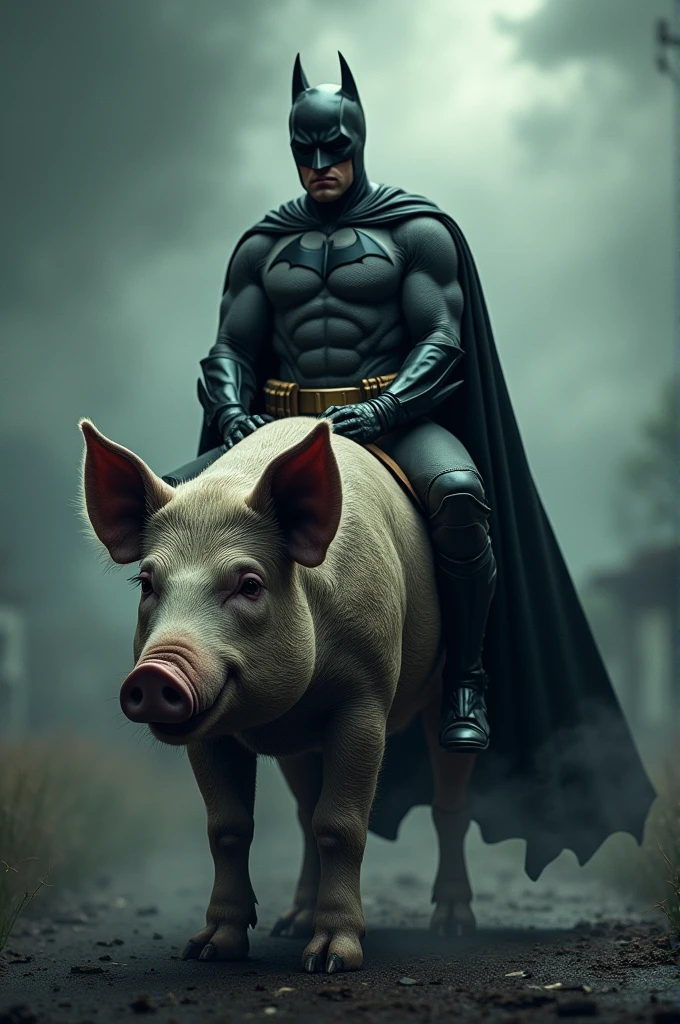 Batman on a pig