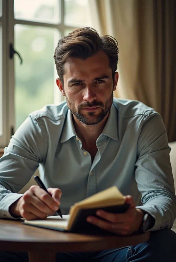 Realizing the power of the notebook, The man decided not to write anymore, Happy to let life bring surprises instead of controlling everything