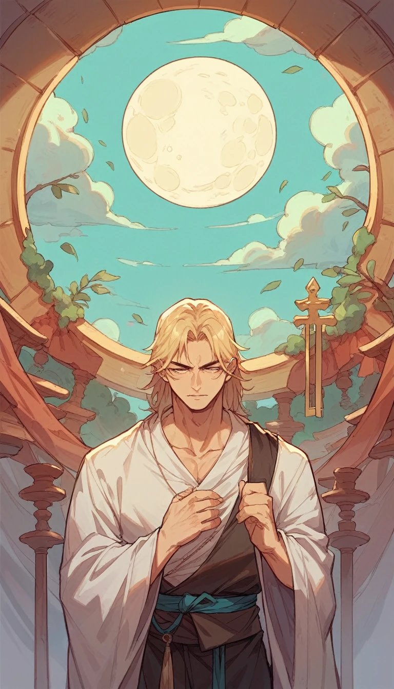 Buddha and full moon