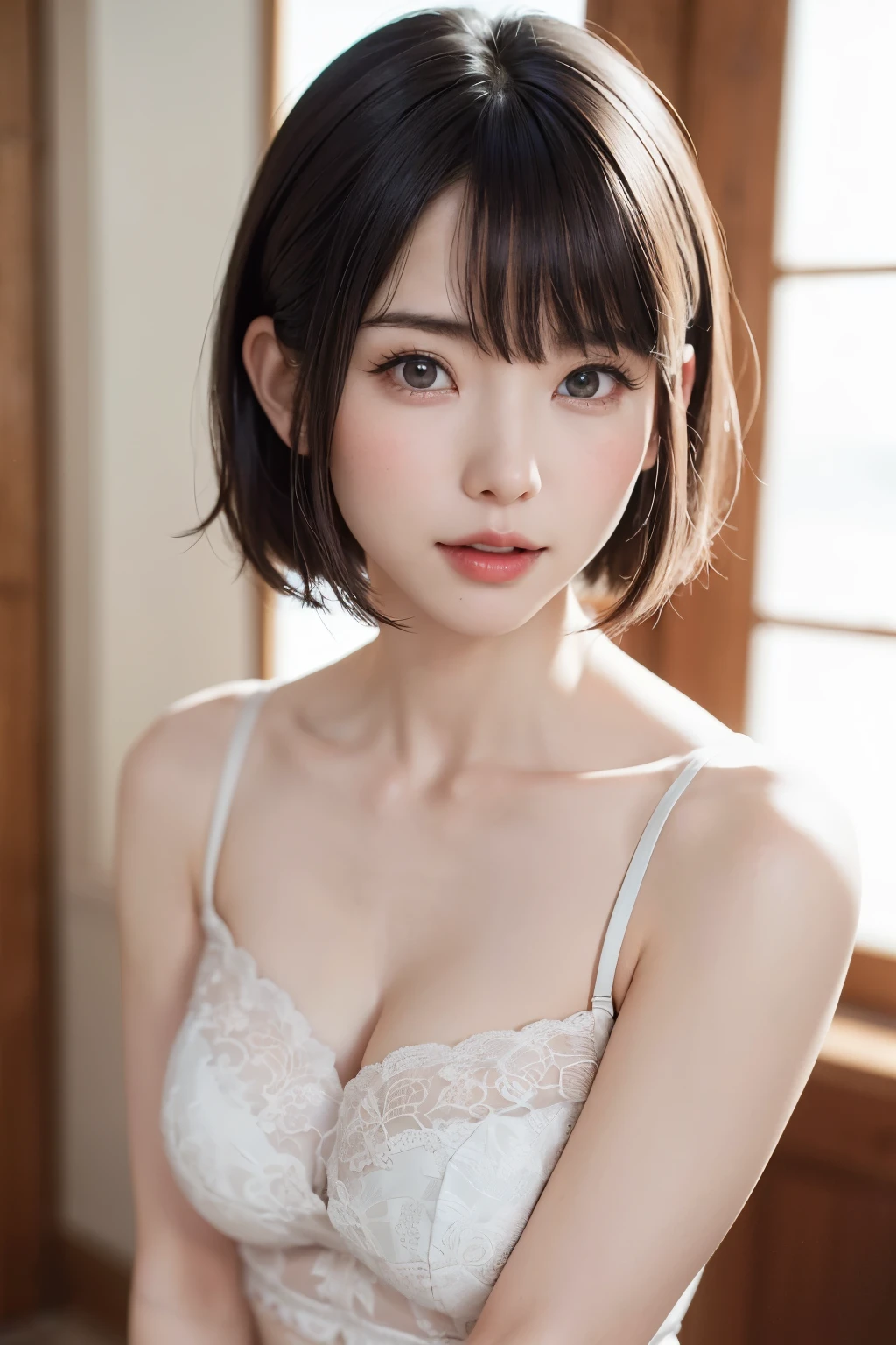 (masterpiece, Highest quality、Realisticに全てを詳細に美しく描画する、Very attractive adult beauty、Add strong highlights to the eyes、Look closely at the camera:1.4、A beautiful woman with mature charm、Ideal body type、Perfect Anatomy、Short Brunette Bob、Shiny Hair、Lip gloss),One Girl, alone, 明るい茶色のShiny Hair,Realistic, Looking at the audience、Please tilt your head a little, Bright colored crystal light blue eyes, 短いShiny Hair、 chestの中央に穴が開いた白いタートルネックの服,chestの真ん中に丸い穴が開いたセクシーな白いタートルネックのニットセーター、とても大きなchestの谷間を見せる、 Beautiful glossy lips, Lip gloss,prohibit, Upper Body、Big eyes、eyelash、Face is a little red、Embarrassing)、((Italian road system in winter))、((Short hair with bangs、Big eyes、Give students a very strong highlight、{Huge|big|expensive|Mega} chest:2、とてつもなく大きなchest:2、Gazing at the audience、Very beautiful beauty、Listen carefully、Beautiful glossy lips、Beautiful long neck、Laugh a little、Beautiful Teeth、Laughing with your mouth open、Heart-shaped pupils))、28 years old、Very cute supermodel、{Huge|big|非常にbig|Mega} chest:2, chestの谷間:2、とても大きなchestの谷間を見せつける:2、A very picturesque background、Beautiful out-of-focus background、A wonderful sexiness filled with elegant charm、Very attractive and sexy style:2