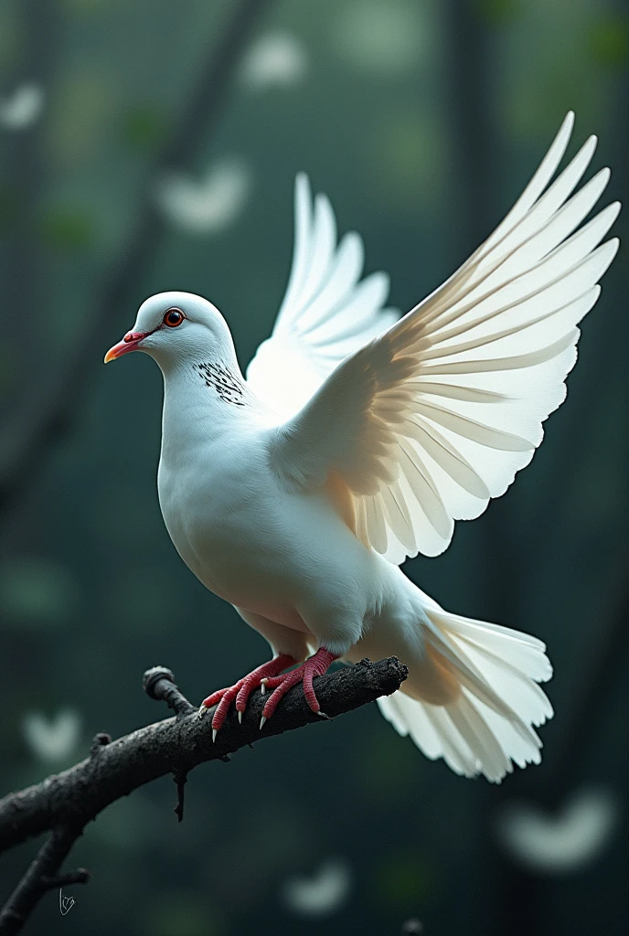 generate an image that relates music and a dove