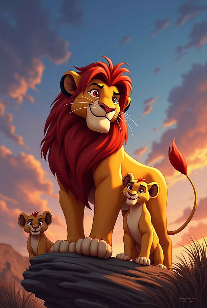 The Lion King - EAC Visiting Uncles"

objective: Create a Disney-style artwork to represent the visiting uncles at the EAC retreat (s Encounter with Christ). make 5 cars with 5 characters and a lion cub in each car.