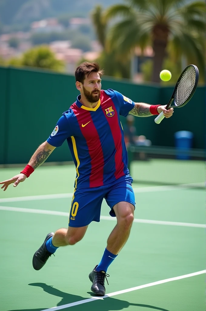 Messi playing tennis