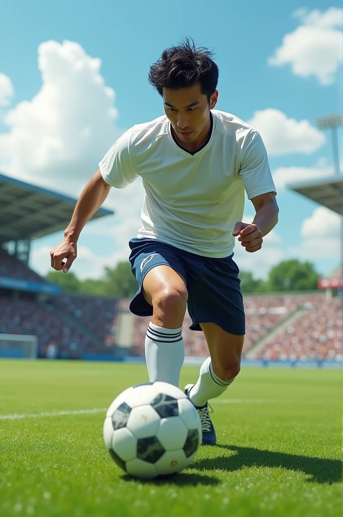 A very handsome Japanese man in his 50s who plays soccer