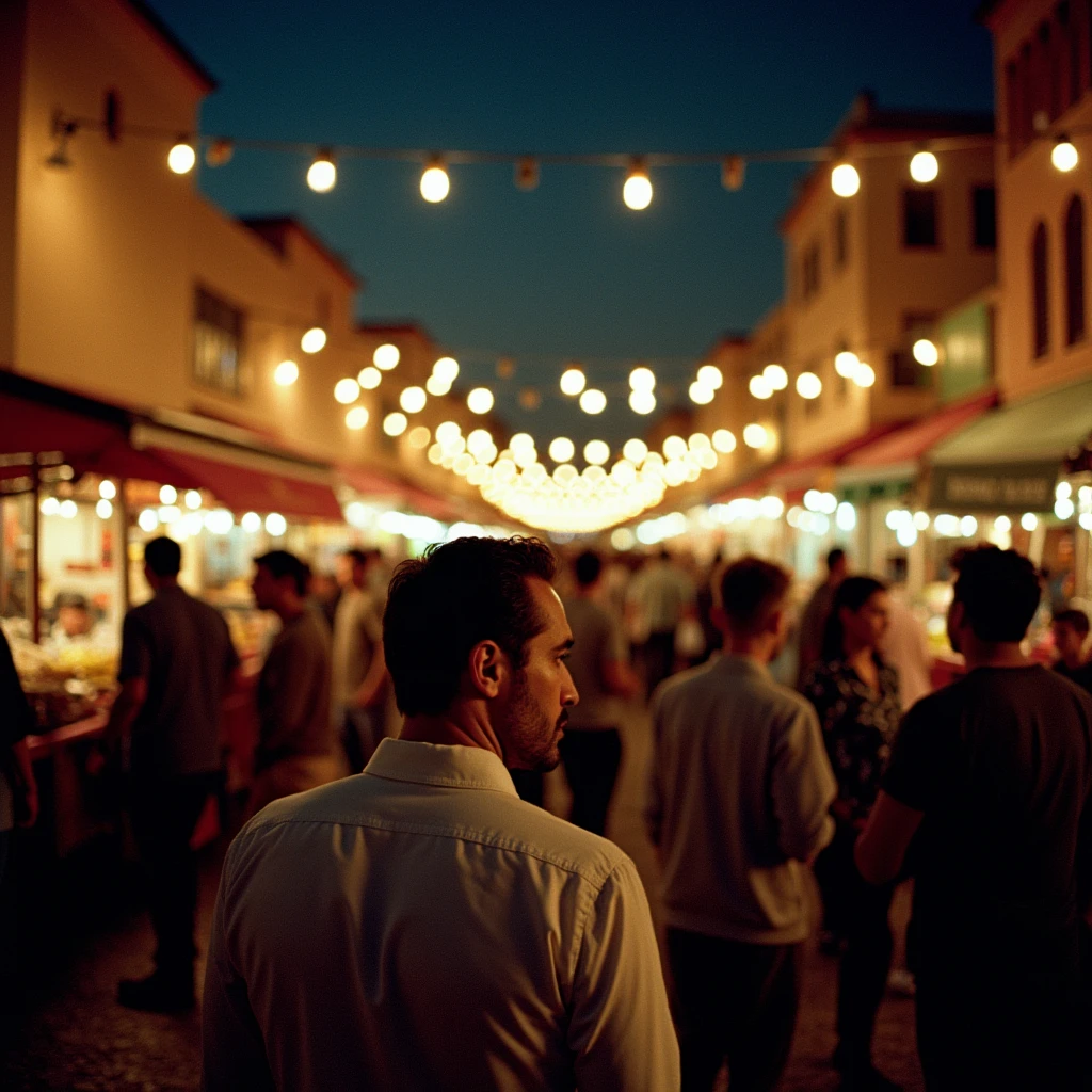 Jemaa el-fnaa, Marrakech during dinner time for tourists, cinematic film shot in 70mm, depth of field, vivid colors, cinematic