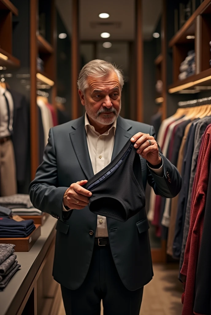 Man in an underwear store