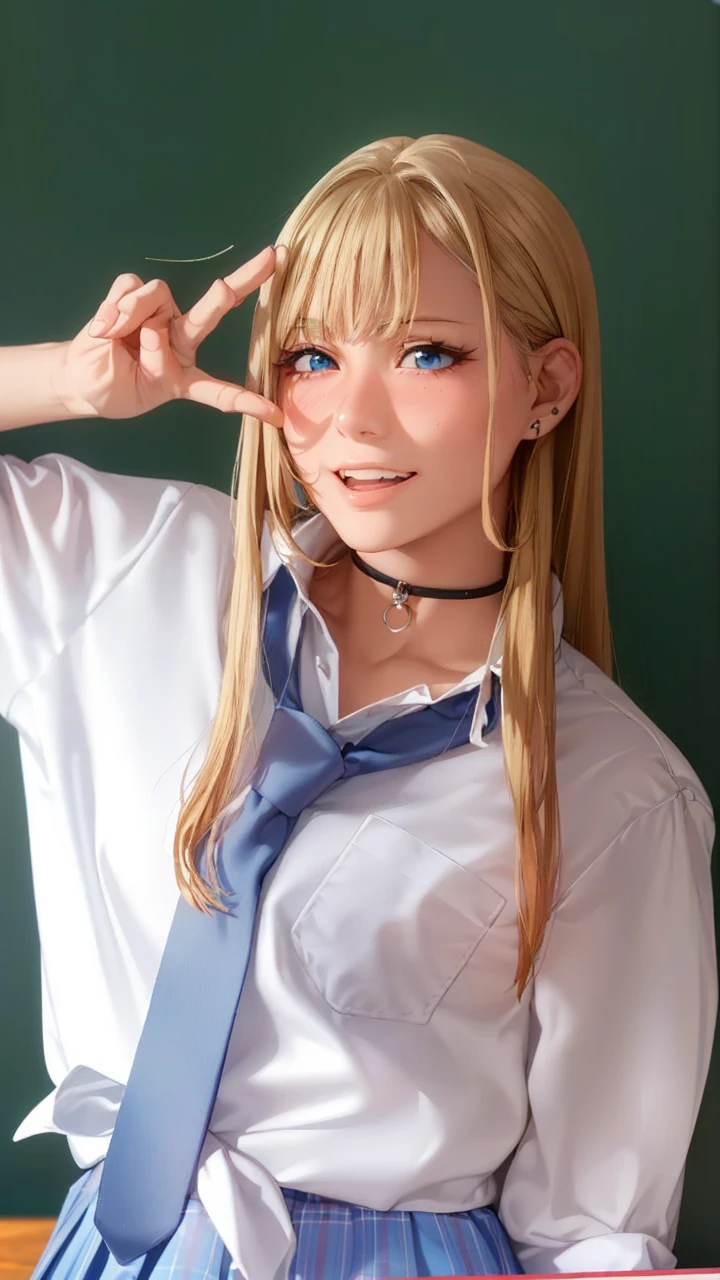 ((masterpiece, best quality, highres, UHD, perfect pixel, depth of field, 4k, RTX, HDR))), 1girl, single, solo, beautiful anime girl, beautiful artstyle, anime character, ((long hair, parted bangs, blonde hair)), ((blue eyes:1.4, rounded eyes, realistic eyes)), ((eyelashes, ultra-detailed eyelashes, smooth eyelashes)), ((detailed face, blushing:1.2)), ((smooth texture:0.75, realistic texture:0.65, photorealistic:1.1, anime CG style)), medium breasts, dynamic angle, perfect body, ((POV, dynamic pose)), ((red necktie, school uniform, white shirt, brown sweater, long sleeve, black skirt, plaid skirt)), smile, open mouth, amusement park, ((cherry blossom tree, cherry blossoms fall)), natural light, bright sky, sunshine