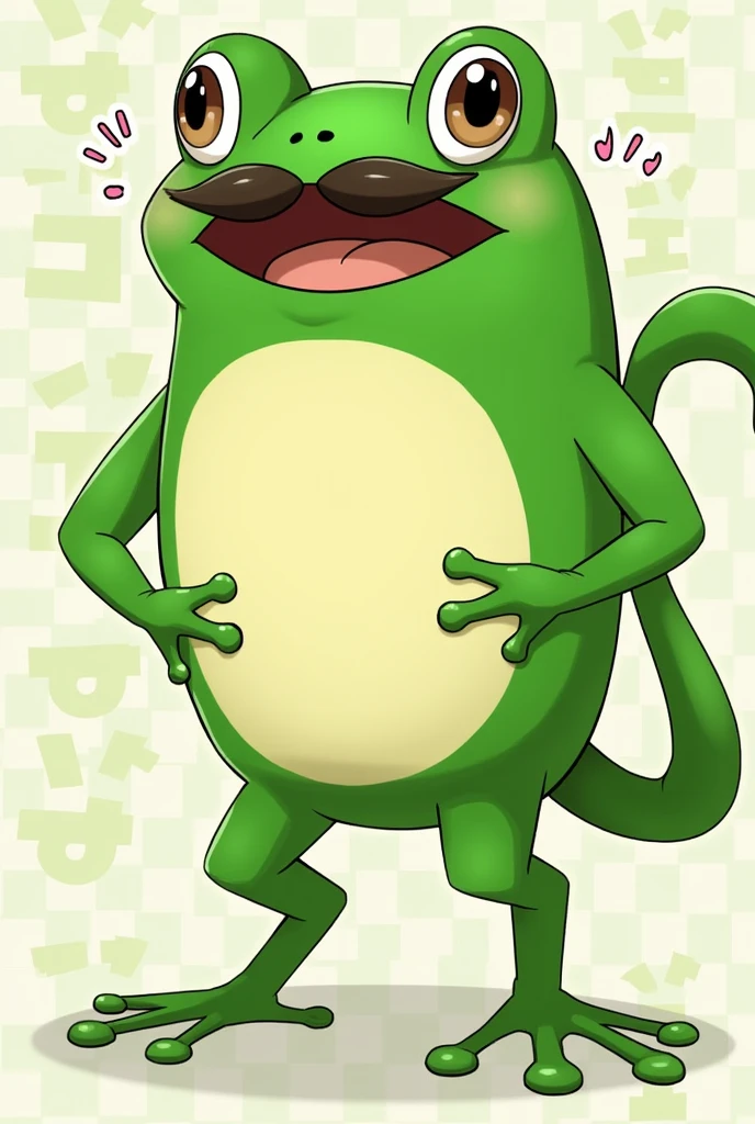 dugong's body is pink and both eyes are green. It has 6 legs like a caterpillar and all its legs are orange. It has two sharp tails. and the tail is purple. This dugong also has teeth like a walrus and has tentacles. Dugong's wearing a chef hat too and wearing a backpack to school.