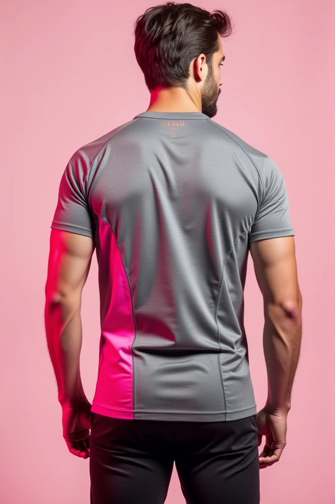 create a pe shirt in combination of pink and gray