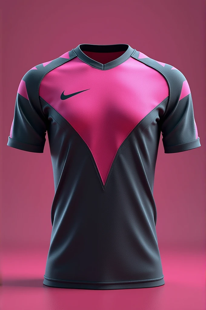 create an outstanding pe shirt in combination of pink and gray for a contest
show the front and back