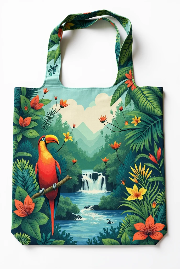 Reusable bags with designs of things from the Oxapampa Biosphere Reserve