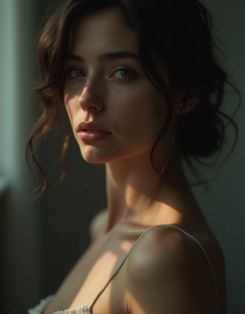 There is always something that is defined in her body, something in focus, her lips, her eyes, etc. I am the blurred lines of her and her different faces, but something always comes into focus that exists above her, from her different lives, only a blurred figure of her body and the expression of her face that sees the pain with that light of nostalgia and shadows with volumes. , It is hope come true, her entire body is seen in blur, the message I want to convey is that there is tranquility for her. , 24k artwork uses volume in shadows uses the rules of composition uses the rules of cinema uses its colors rule of thirds and all the rules of photography uses the compositions of cinema shadows with volume and uses the latest image creation techniques photoshop rendering
