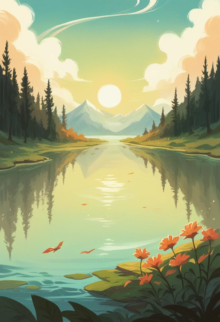 Create an enchanting scene of hugh jackman as wolverine standing at the edge of a tranquil lake, surrounded by breathtaking natural beauty, as the sun gracefully sets in the horizon.