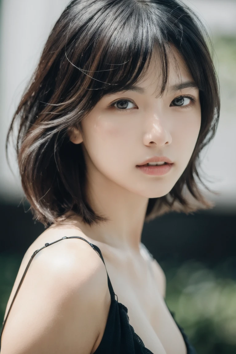 , Long winded [Blue-black:.3] hair,View your viewers, (masterpiece:1.3), (8k, Realistic, RAW Photos, Highest quality: 1.4), Japanese, (One girl), Beautiful Face, (Realistic Face), (black hair, short hair:1.3), beautiful hairstyle, Realistic eyes, Beautiful attention to detail, (Realistic Skin), Beautiful Skin, Charm, Ultra-high resolution, Ultra-realistic, Very detailed, Golden Ratio,