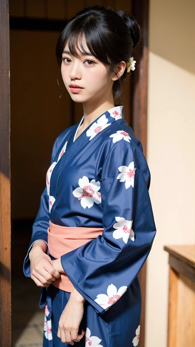 Japanese women、yukata、Floral