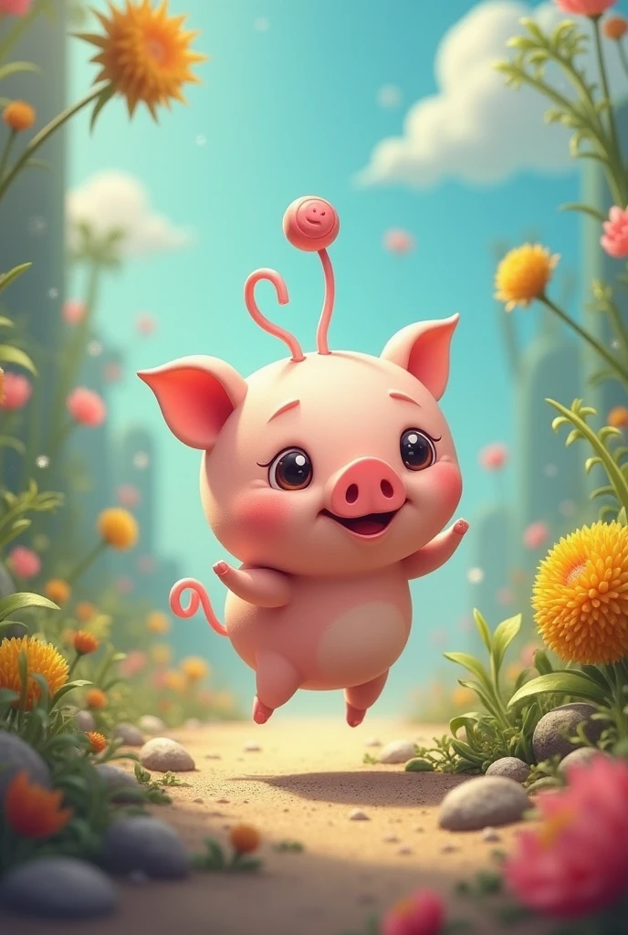Creer moi un monstre mignon moitié spermatozoïdes moitié ochon 
