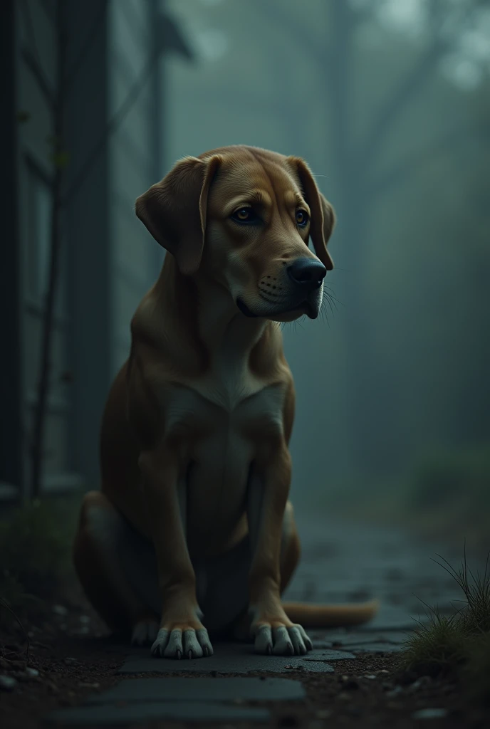 Create a sad dog 